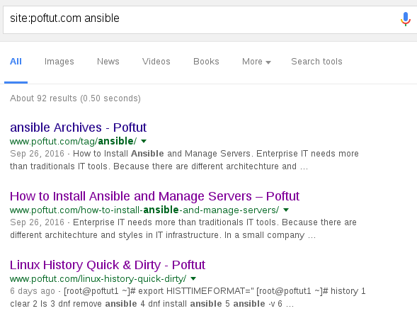 Search Specific Site Content