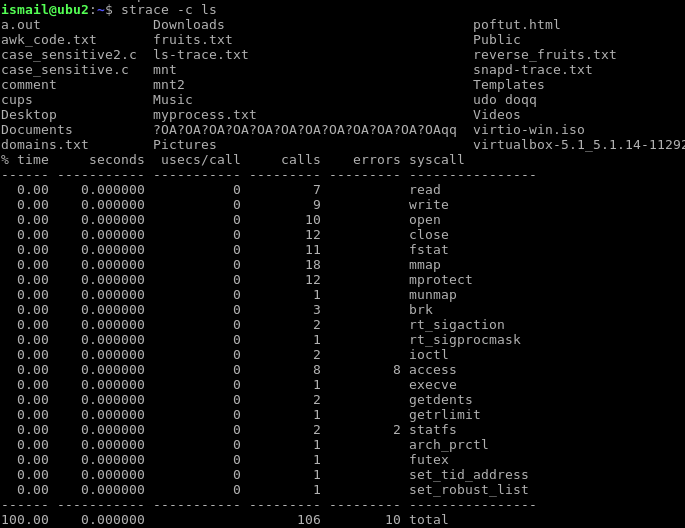 Generate Statistics Report of System Calls