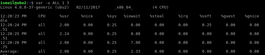 Show Specific All CPU Stats