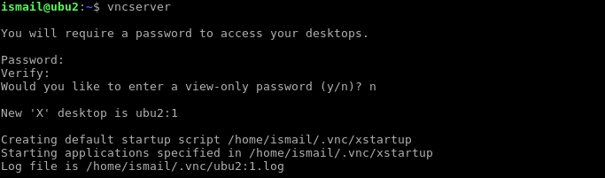 VNC Server Configurations