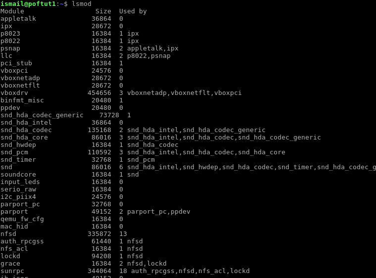 List Available Kernel Modules