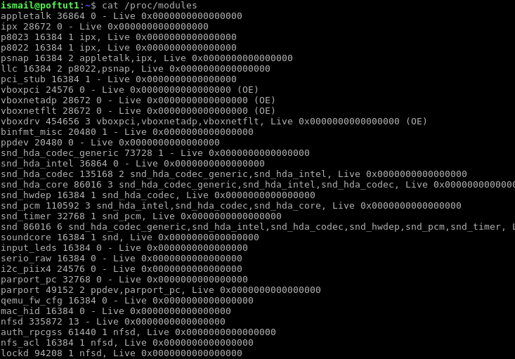 List Available Kernel Modules