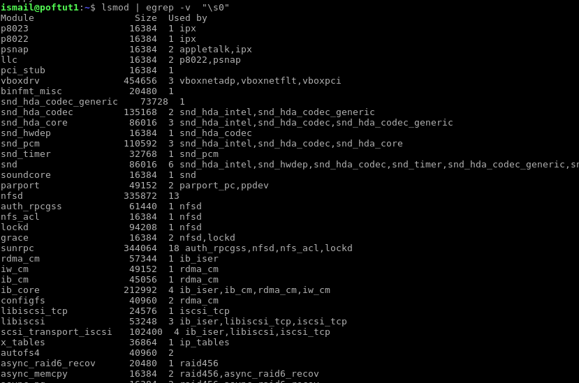 List Loaded Modules