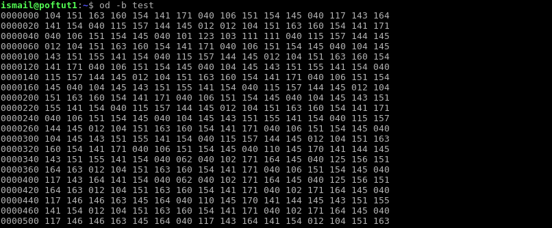 Display File Octal Mode