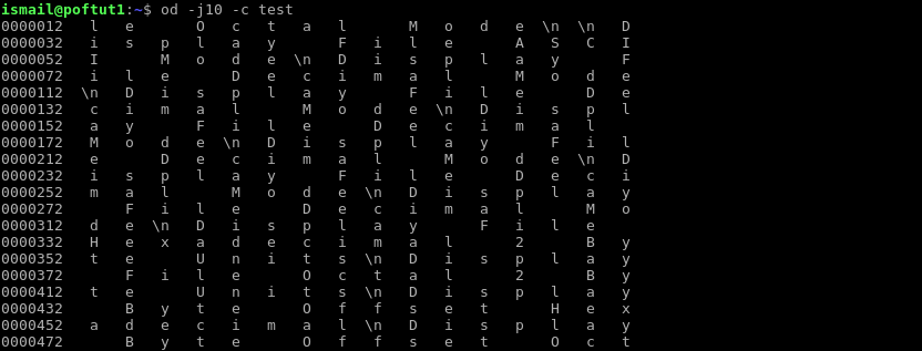 Start Displaying From Specified Byte