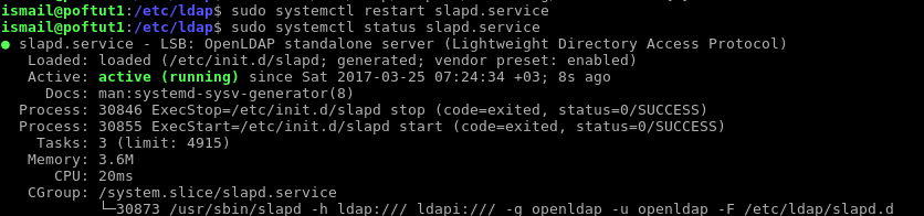 Restart LDAP Service
