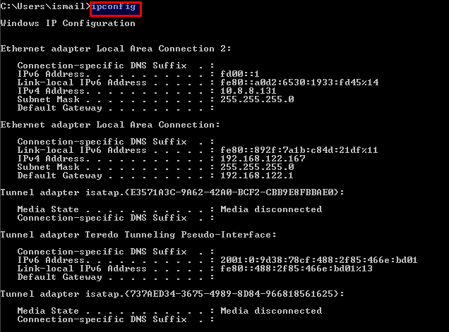 List Network Interfaces and IP Addresses
