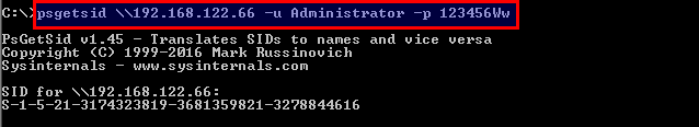 List SID's On The Remote System With PsGetSid