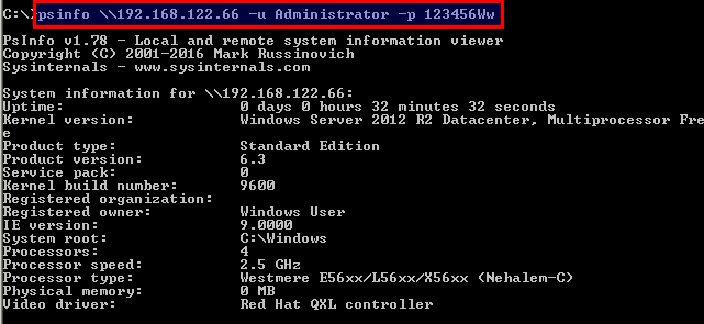 Get Remote System Information With PSInfo