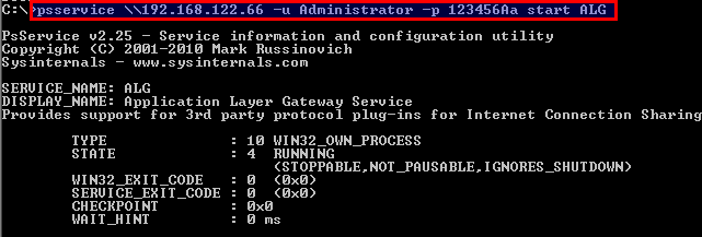 Start Service Remotely