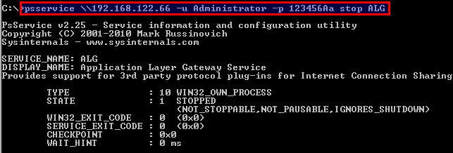 Stop Service Remotely