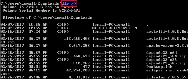 Display Owner Of The File