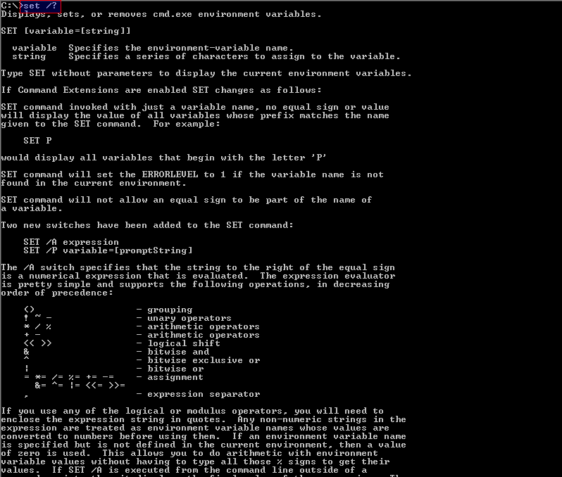 如何在命令行MS-DOS中用Set命令列出、设置、获取Windows环境变量？-yiteyi-C++库