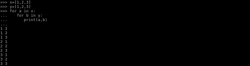 Nested For Loop