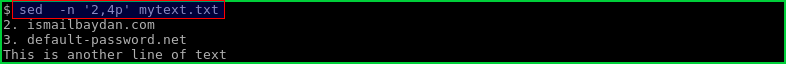 Print Specified Line Range According Numbers