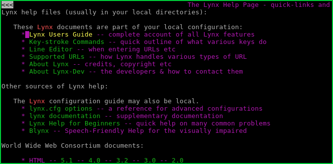 Get Help About Lynx