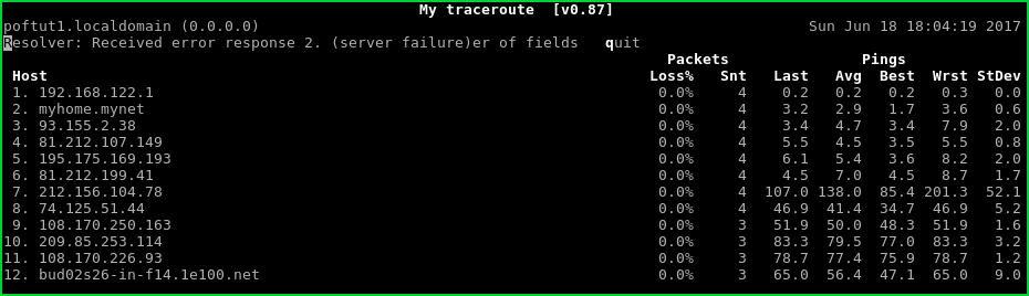 linuxmtr命令教程及网络诊断示例-yiteyi-C++库