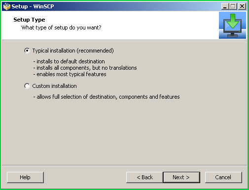 Select Setup Type