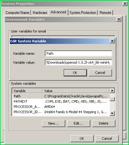 Set PATH For OpenSSL