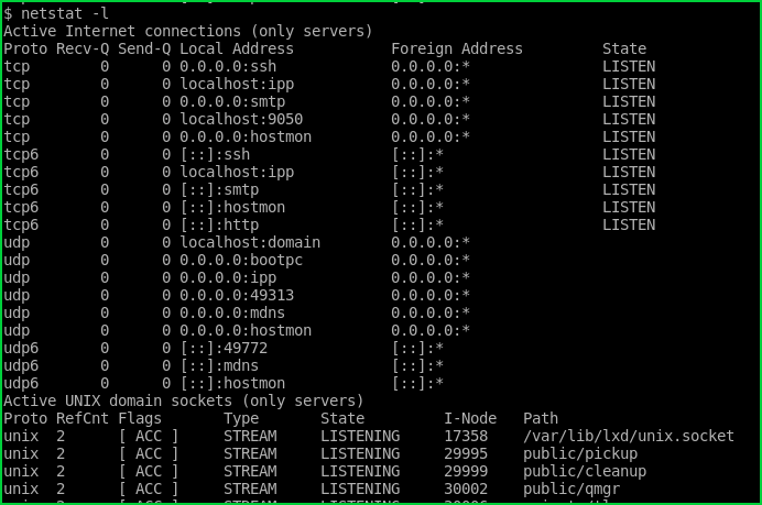 List All Listening Ports