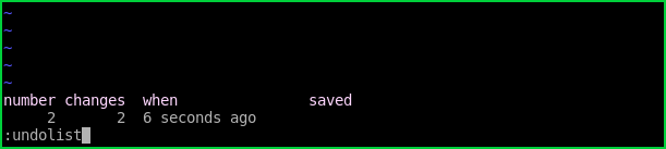 List Undo Changes