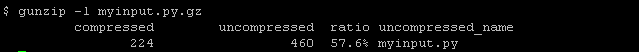 Display Information About Compressed File