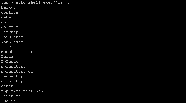 Return Complete Output as String with shell_exec()