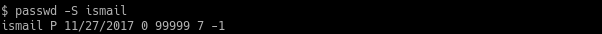 Show Specified User Password Status