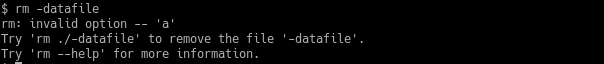 Remove File Name Starts with Dash