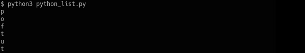Iterate Over List