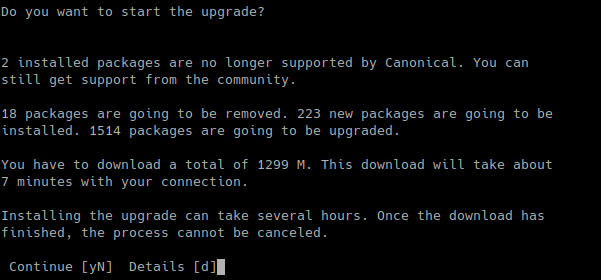 Start Upgrade