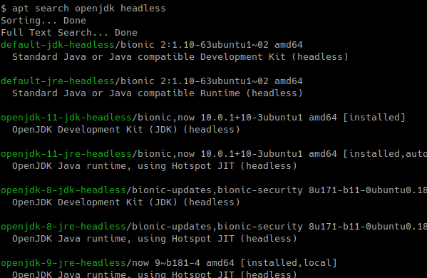 Search OpenJDK Packages