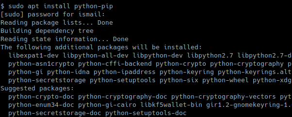 Install pip Package For Python2 In Ubuntu, Debian, Mint, Kali