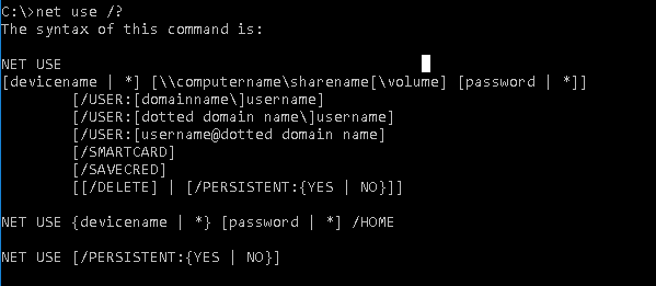 net use Help