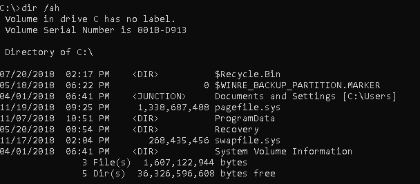 List Hidden Files and Folders