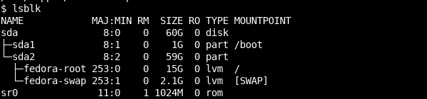 List Partitions with lsblk