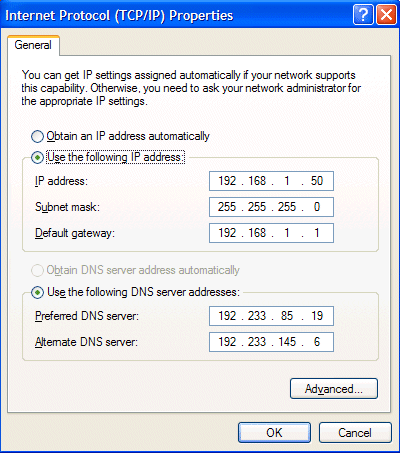 Set Static IP Address For Windows