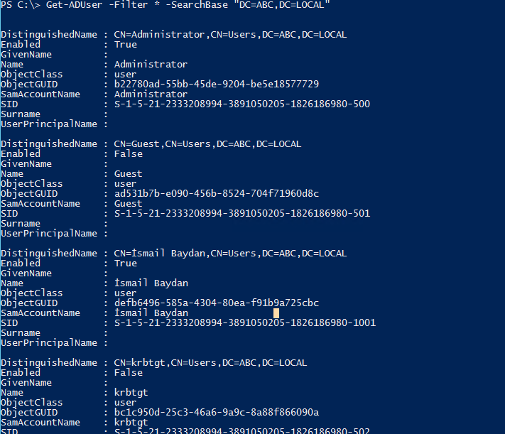 List All Users In A Container or OU