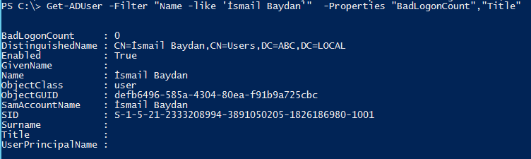 Show Properties For Specific User