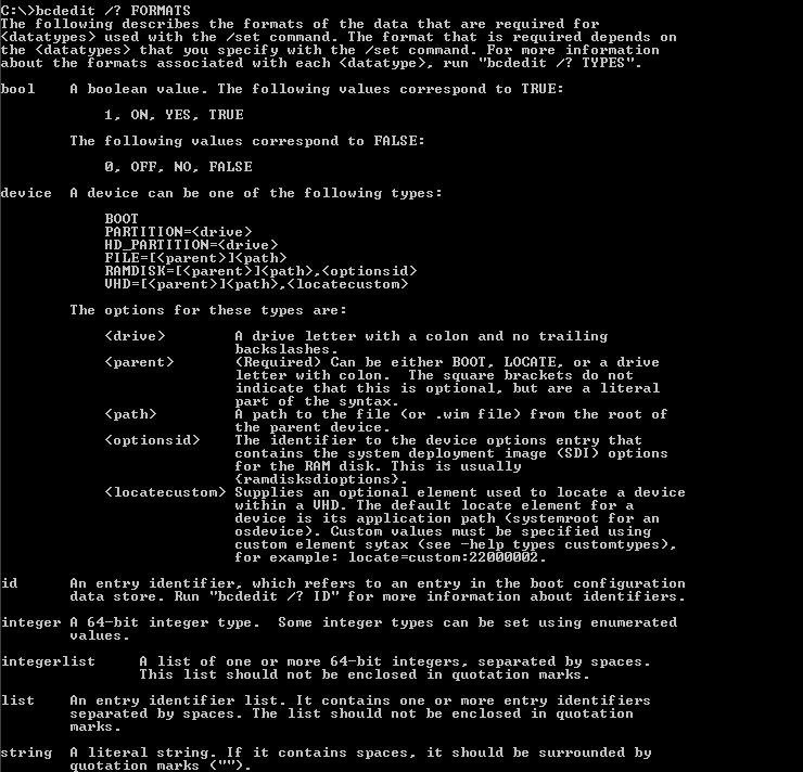 List Entry Formats