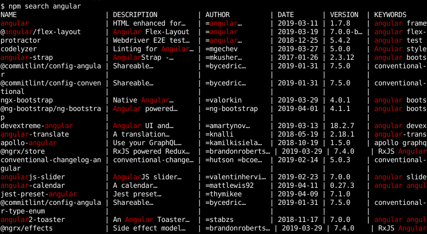 Search For A Packages with npm