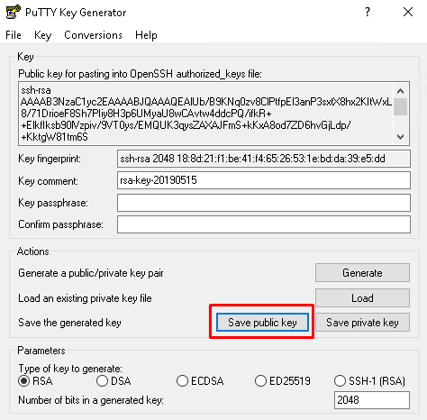 Save Generated Public Key To A File