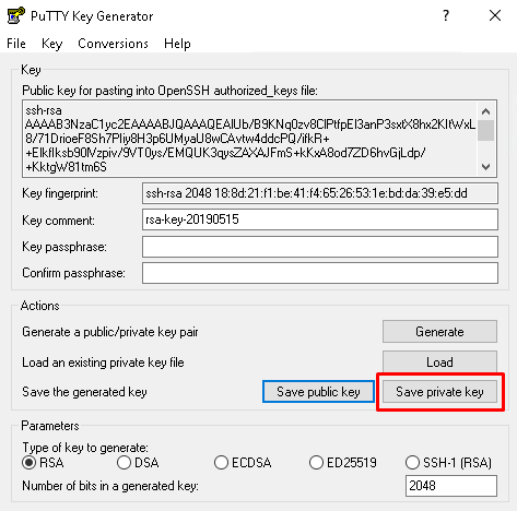 Save Generated Private Key To A File