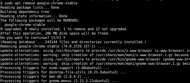 Uninstall Google Chrome From Command-Line