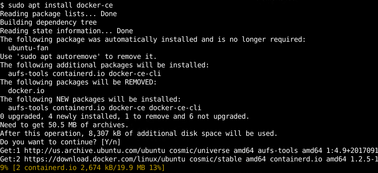 Install docker-ce