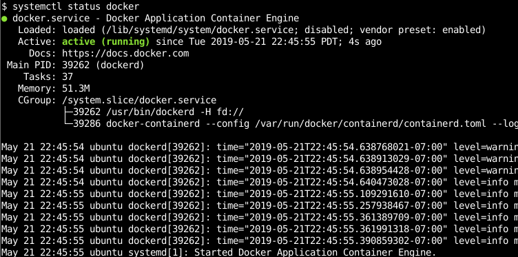 Print Docker Service Status