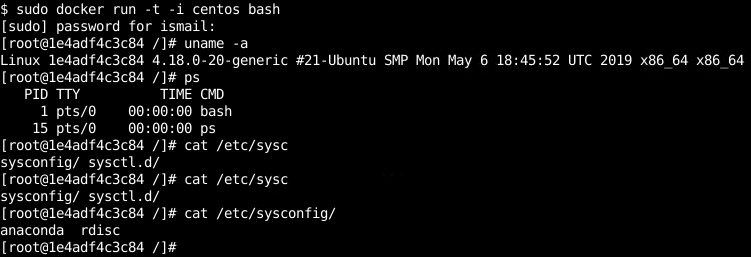 Create and Run Sample CentOS Container