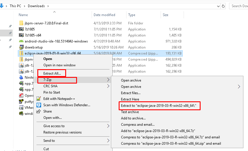 Extract Eclipse Java IDE