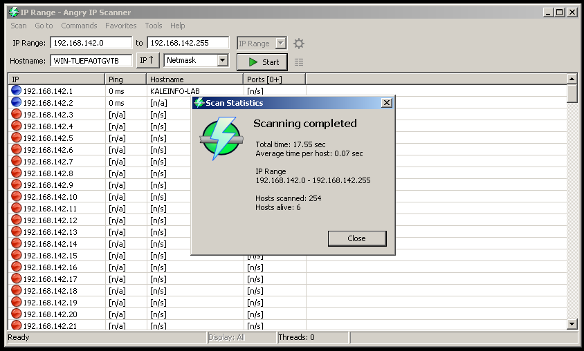 IP Scan Statistics