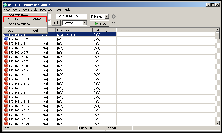 Export Scan Results